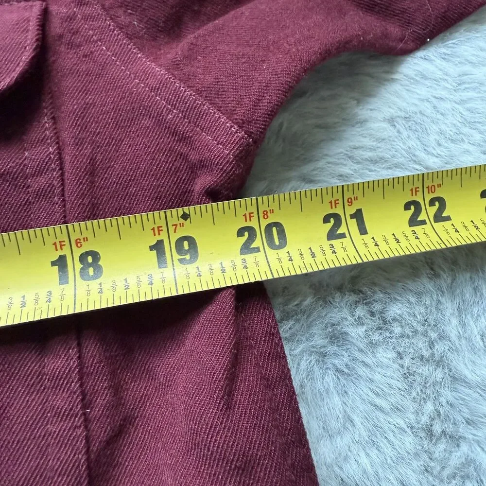 FILSON 100% WOOL RED BURGUNDY BUTTON UP LONG SLEEVE SHIRT SMALL